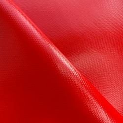 Ткань ПВХ 600 гр/м2 плотная, Красный (Ширина 150см), на отрез  в Новосибирске