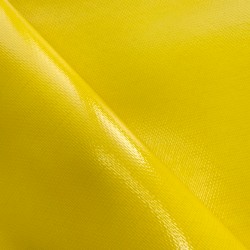 Ткань ПВХ 600 гр/м2 плотная, Жёлтый (Ширина 150см), на отрез  в Новосибирске