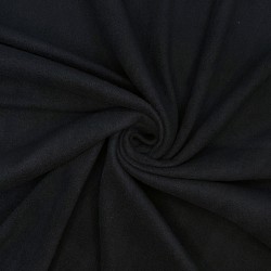 Ткань Флис Односторонний 130 гр/м2, цвет Черный (на отрез)  в Новосибирске