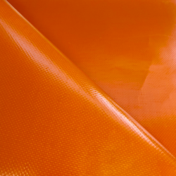 Тентовый материал ПВХ 450 гр/м2, Оранжевый (Ширина 160см), на отрез  в Новосибирске, 450 г/м2, 699 руб