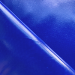 Ткань ПВХ 450 гр/м2, Синий (Ширина 160см), на отрез  в Новосибирске