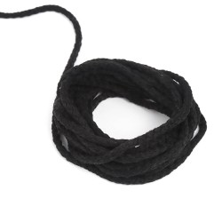Шнур для одежды тип 2, цвет Чёрный (плетено-вязаный/полиэфир)  в Новосибирске